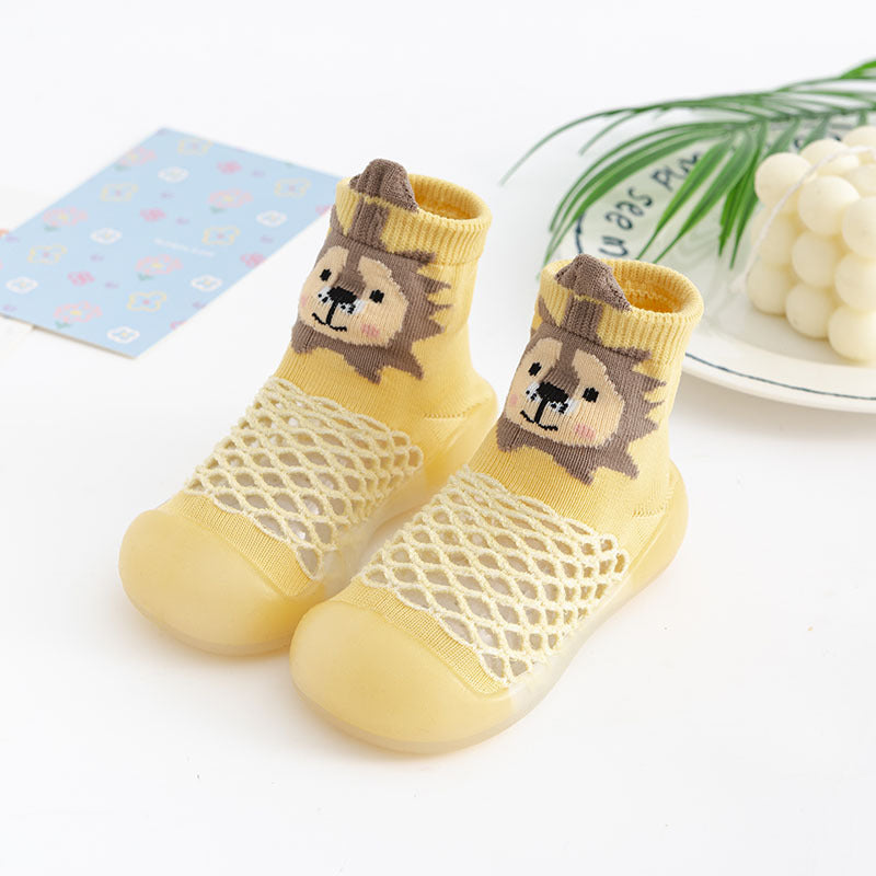 2022 summer mid-tube large mesh animal socks shoes baby indoor non-slip soft bottom socks shoes anti-collision leisure spot
