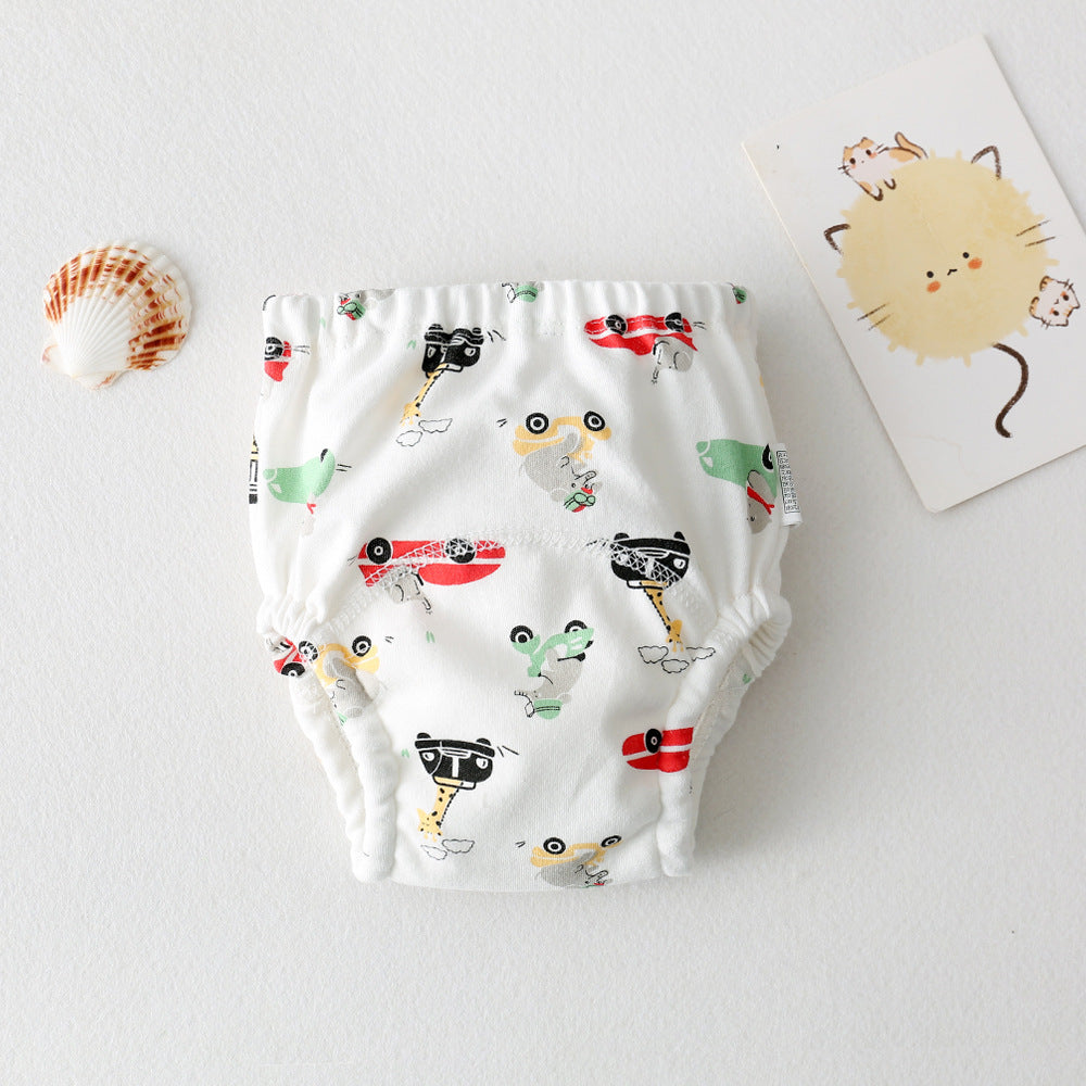 ins cartoon baby pee training pants pure cotton gauze diaper learning pants baby waterproof diaper pocket diaper pants