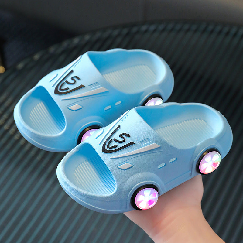 Children's slippers summer boys and girls home non-slip indoor handsome cartoon car children baby slippers