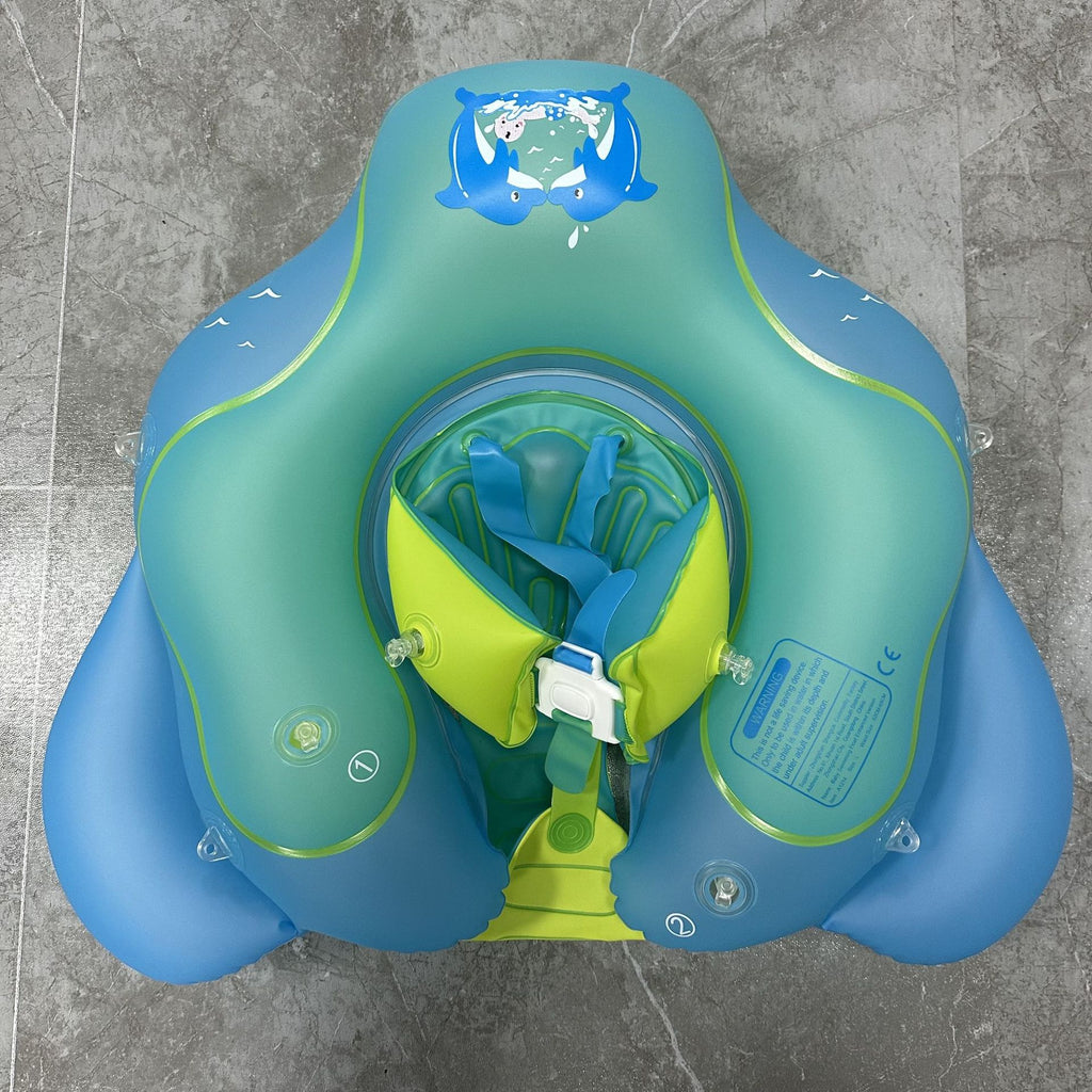 New style baby lying circle with roof children's swimming circle heightened airbag anti-rollover sunshade baby inflatable seat ring