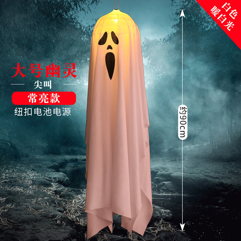 Spider web lamp Halloween decoration lantern LED atmosphere layout Halloween decoration props USB light string Amazon