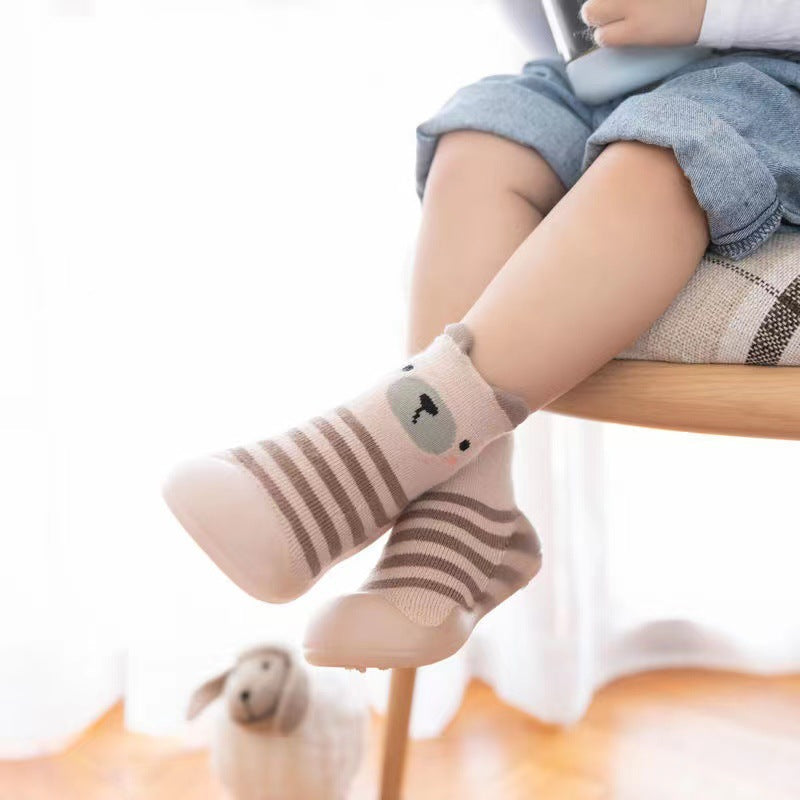 Baby floor socks fall/winter baby toddler shoes soft bottom terry thick socks shoes boys and girls non-slip indoor footwear
