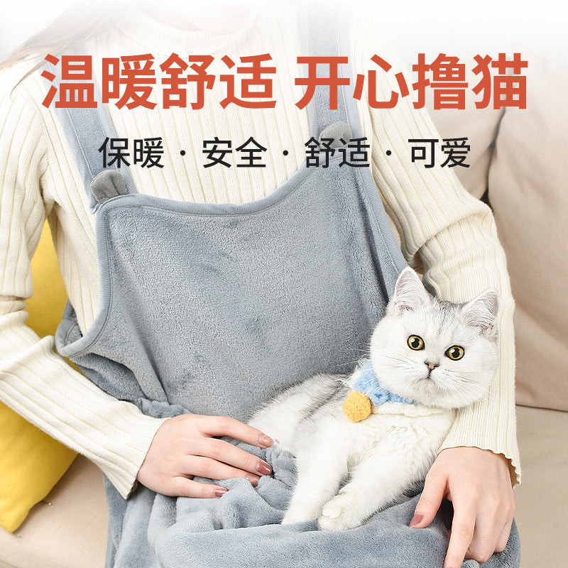 Cat Apron Cat Hugging Clothes Non-Stick Hair Chest Cat Hugging Pocket Apron Cat Bib Anti-Scratch Bag Pet Clothes Cat Bag