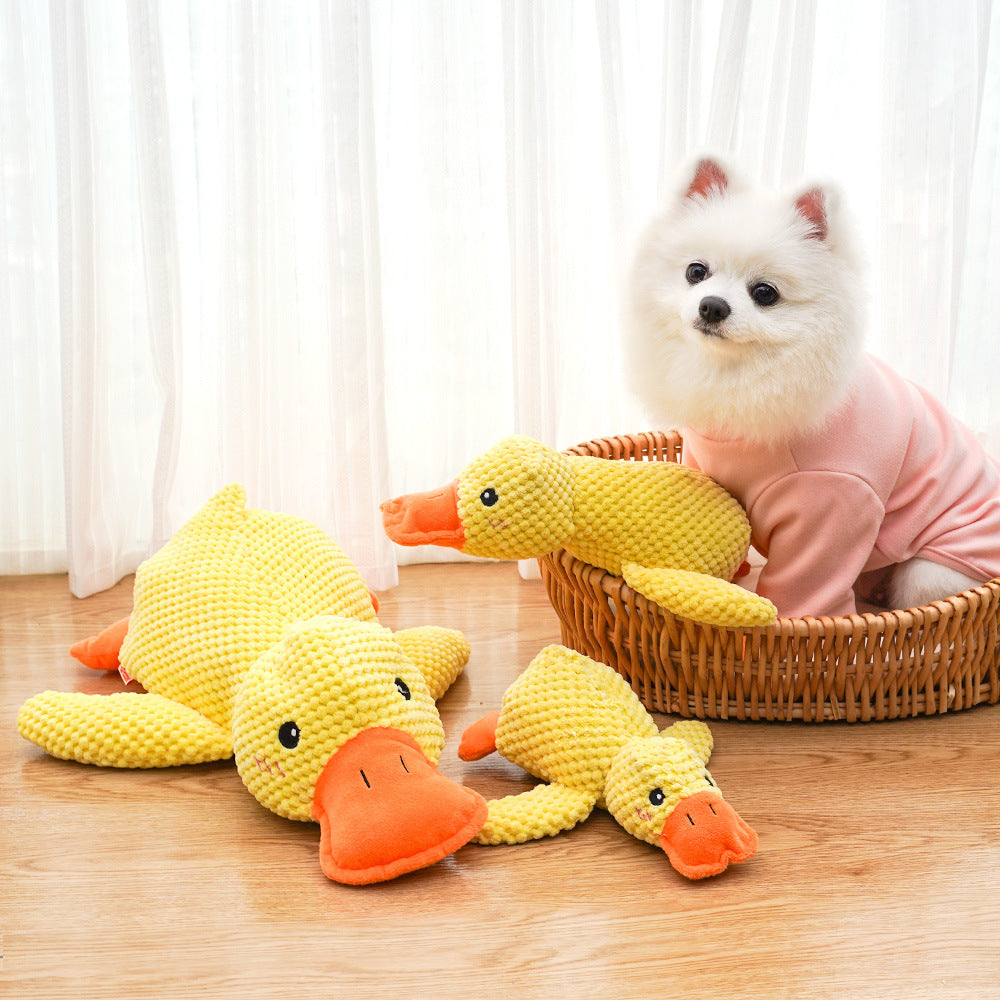 Cat Yellow Duck Dog Toy Plush Bite-resistant Teeth Grinding Sound Relief Artifact Golden Retriever Corgi Pet Supplies