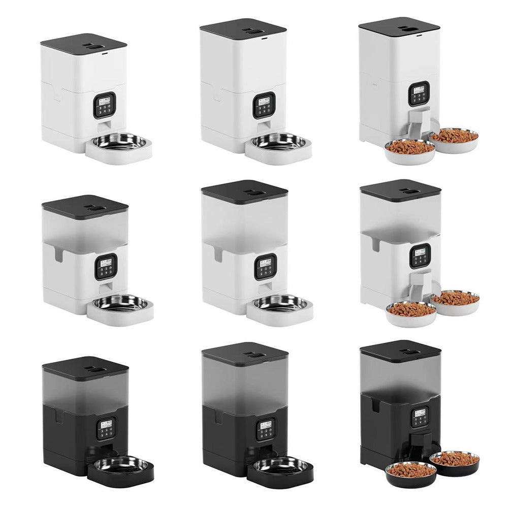 Pet fully automatic APP feeder square cat and dog feeder WIFI intelligent timing quantitative double meal feeder