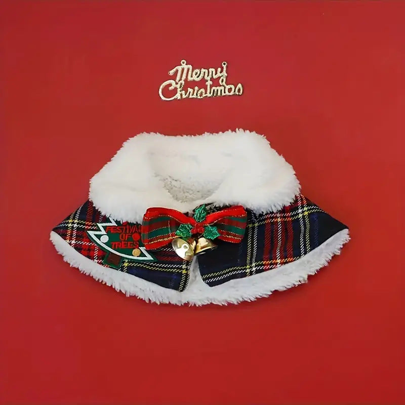 Cat Christmas cloak, dog New Year shawl, pet scarf, British shorthair autumn and winter clothes, warm Teddy collar