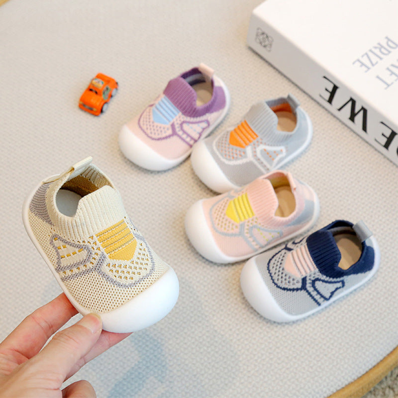 Spring and Autumn Baby Toddler Shoes Non-slip Soft Soled Baby Shoes Breathable Mesh Socks Shoes One-Step Baby Toddler Shoes