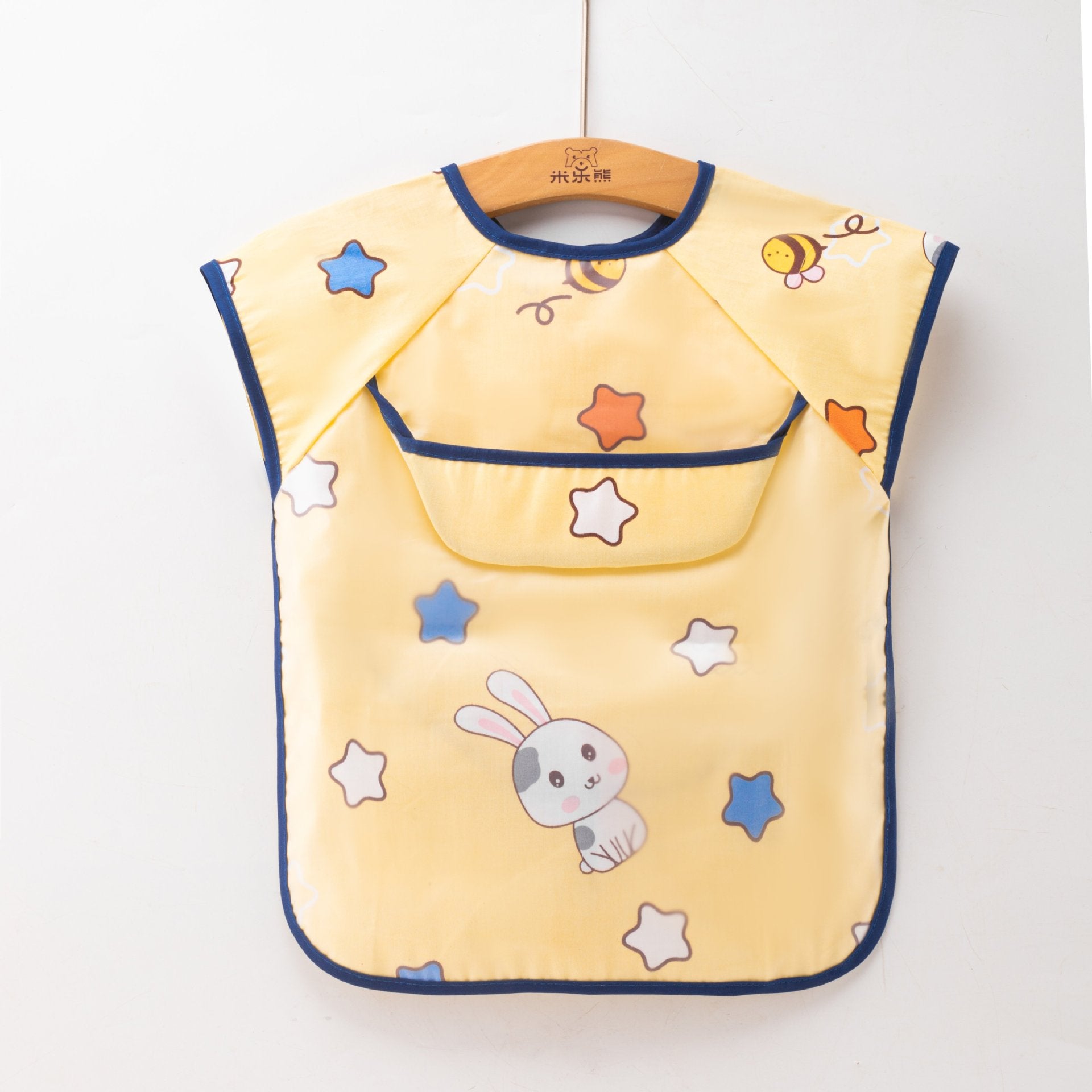 Summer pure cotton thin baby eating smock apron kindergarten waterproof anti-dirty smock bib reverse wear bib