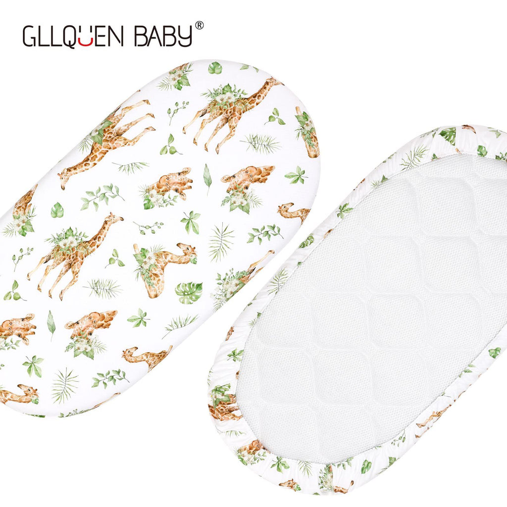 European and American baby cradle bed sheet elastic printing nursing table changing cover baby bedding set 1