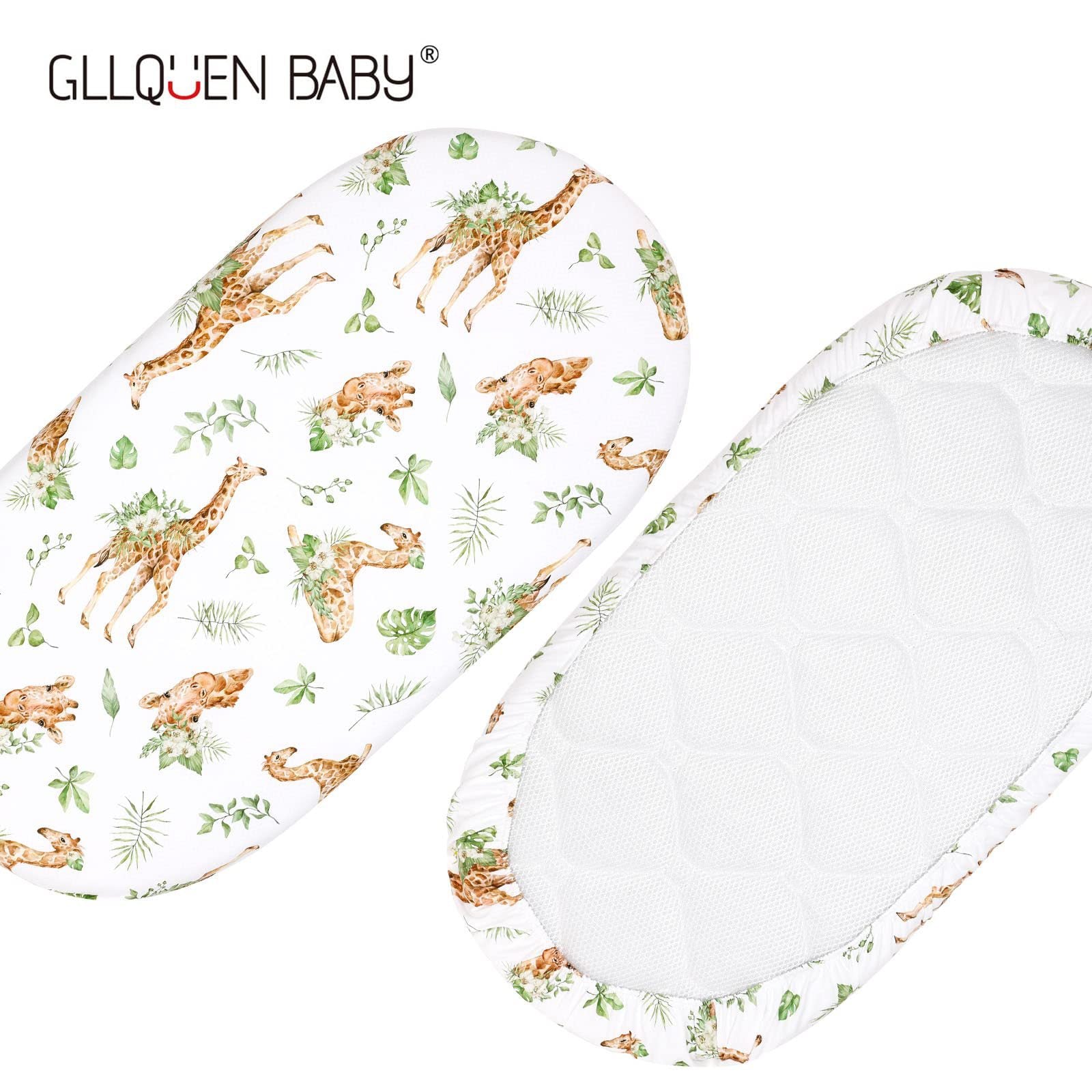 European and American baby cradle bed sheet elastic printing nursing table changing cover baby bedding set 1