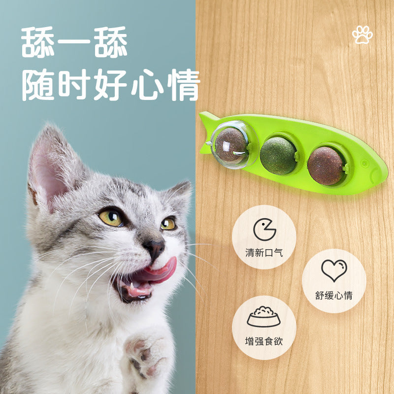 Pet cat toy mint ball cat toy molar stick catnip ball wood Tianjiao catnip toy