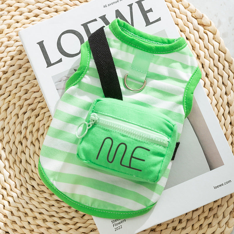 Three-dimensional small flower traction sling spring and summer thin dog clothes Teddy Yorkshire terrier small puppy pet clothes