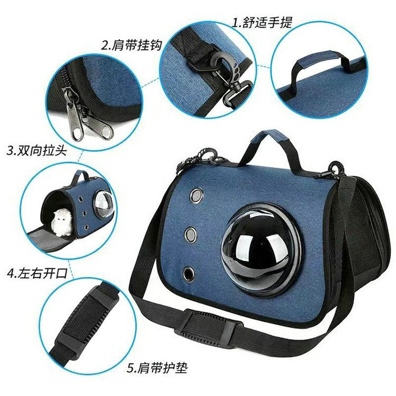Wholesale cat bag convenient pet folding pet bag cat breathable space capsule single shoulder portable dog backpack