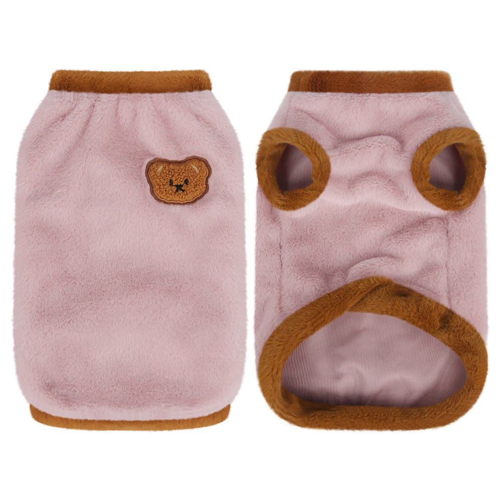 New autumn and winter pet cat clothes comfortable cloud velvet cat clothes winter thick soft warm pet cotton coat