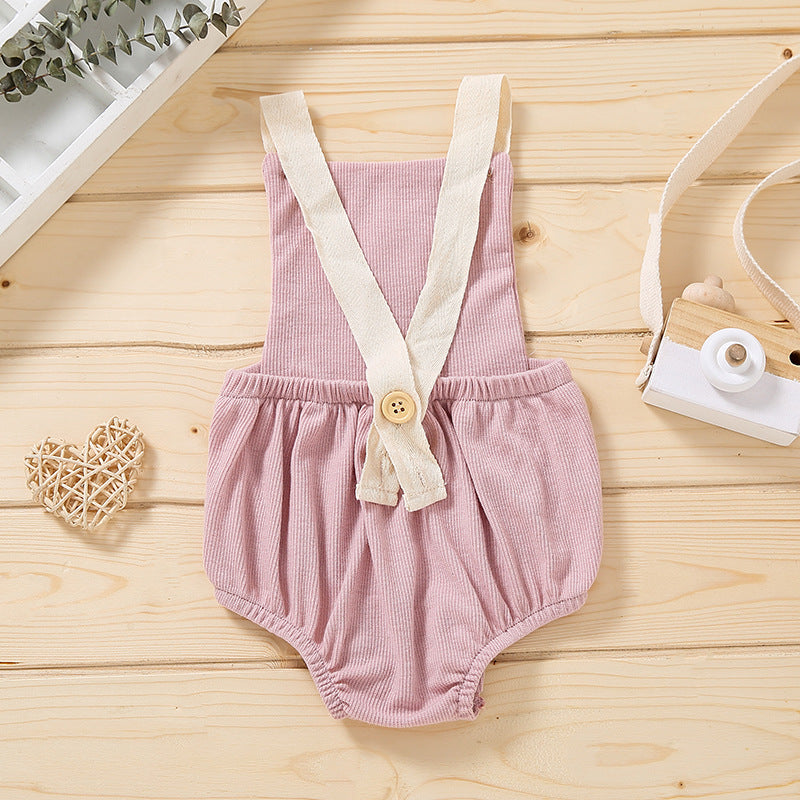 Sleeveless concealed buckle general male and female baby onesies spot cotton non-hooded triangle climbing