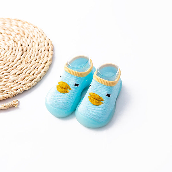 New spring and summer boys and girls children's shoes and socks cartoon little yellow duck boat shoes indoor shallow mouth baby baby toddler shoes outdoor