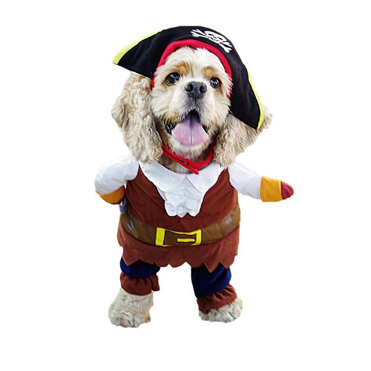 Pet supplies dog clothes upright pirate costume dog clothes police doctor standing costume guitar transformation costume funny costume
