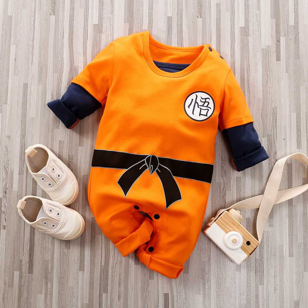 Cartoon baby clothes summer and autumn clothes Goku Dragon Ball series funny cotton baby romper jumpsuit cross-border wholesale