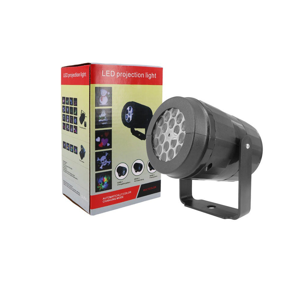 Christmas decoration lights cross-border LED snowflake 16 patterns Halloween indoor rotating laser stage Christmas projection lights