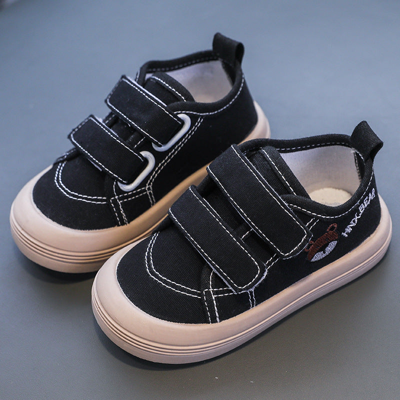 Spring and Autumn New Children's Canvas Shoes Boys Girls Skateboard Shoes Kindergarten Baby Shoes Soft Sole Sneakers Explosive Wholesale