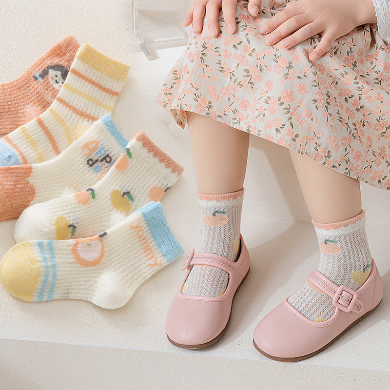 25 new summer a-type children's spring and summer thin boys and girls fashionable socks baby newborn baby socks