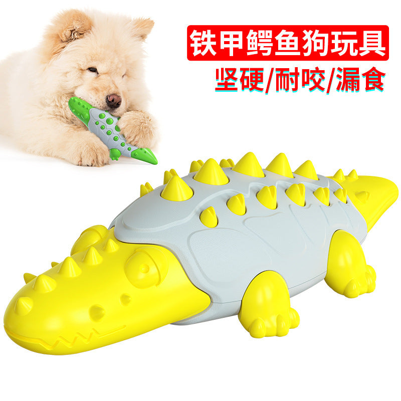 Amazon crocodile dog toy chewing bite leaking ball dog with molar tooth cleaning stick chewing dog toothbrush pet supplies