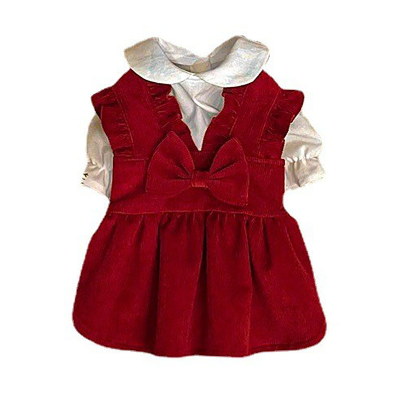 Puppy Christmas Princess Skirt Autumn and Winter Teddy Bichon Pomeranian Small Dog Pet Cat Clothes Winter