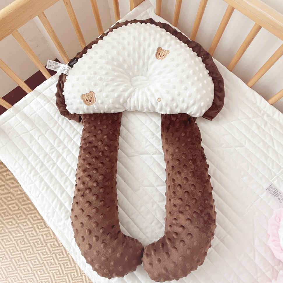 ins baby comfort pillow bean velvet U-shaped pillow anti-head tilt shaping pillow anti-startle baby sleeping pillow
