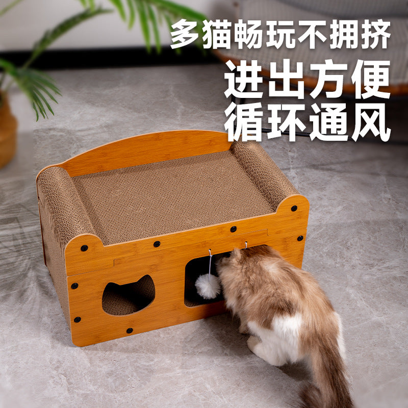 New cat scratching board cat bed integrated wear-resistant scratch-resistant vertical cat claw board cat tunnel toy pet supplies wholesale