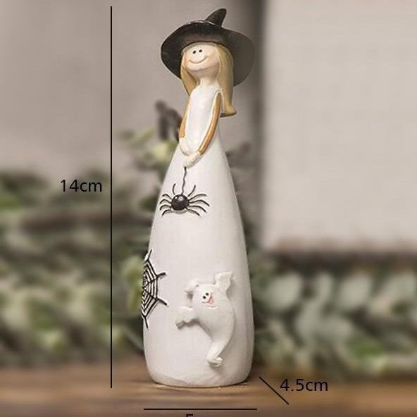 New cross-border witch decorations resin statues cute home holiday decorations Halloween crafts