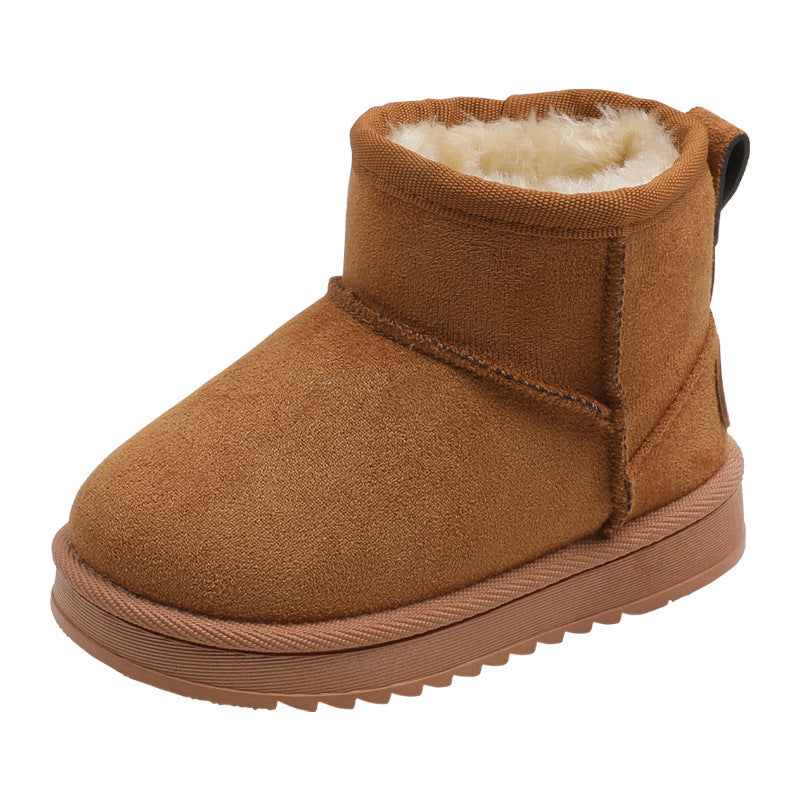 Children's snow boots new winter velvet thickened winter boots girls soft bottom cotton boots boys baby cotton shoes