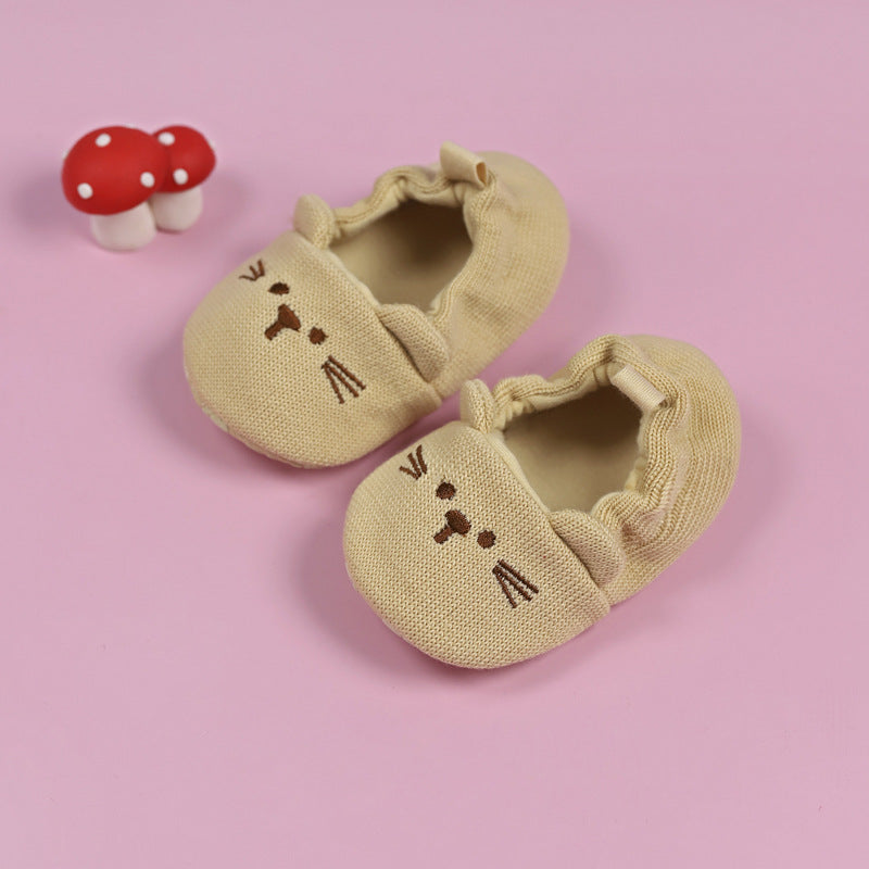 Spring and Autumn Style Cartoon 0-1 Year Old Baby Learning Shoes Knitted Wool Shoes Non-slip Soft Sole Newborn Baby Shoes