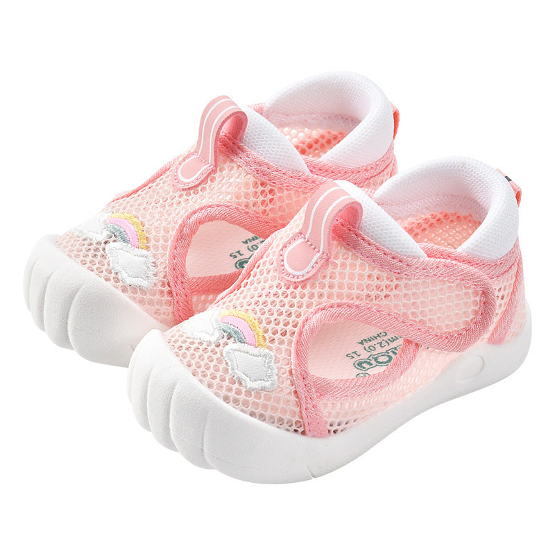 Baby sandals for girls summer toddler shoes 0-1-2 years old baby non-slip soft sole infant mesh shoes boy baby children