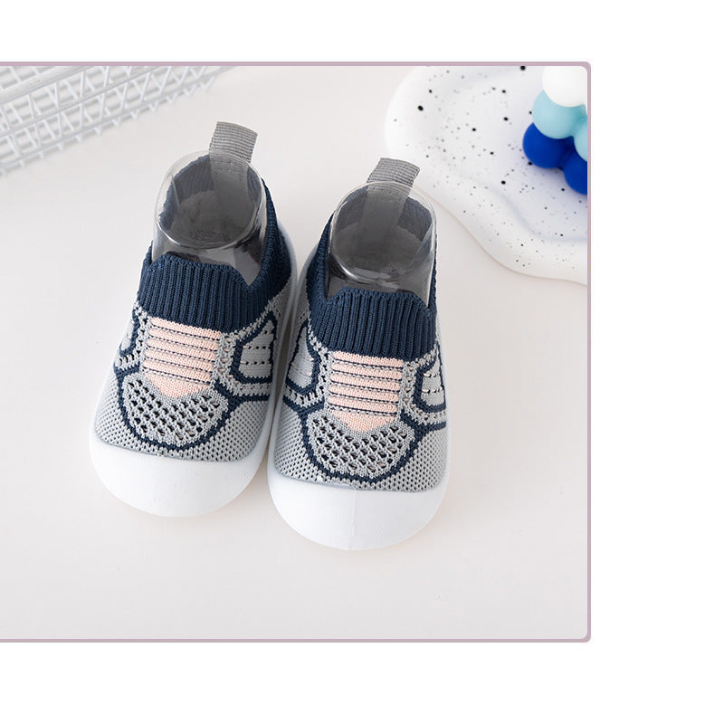 New summer infant toddler shoes Korean version flying woven baby shoes non-slip breathable wear-resistant soft sole toddler shoes