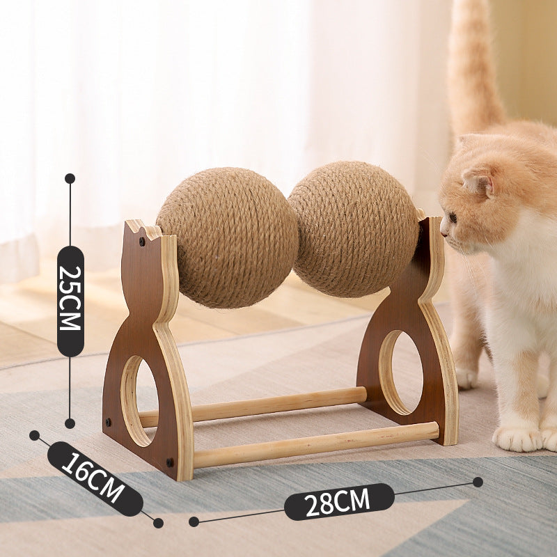 Cat Scraper Pet Cat Tree Toys Climbing Frame Toy Cat Sisal Scratch Ball Toy Funny Thick Wood Scratching Post For Cat Play Toys