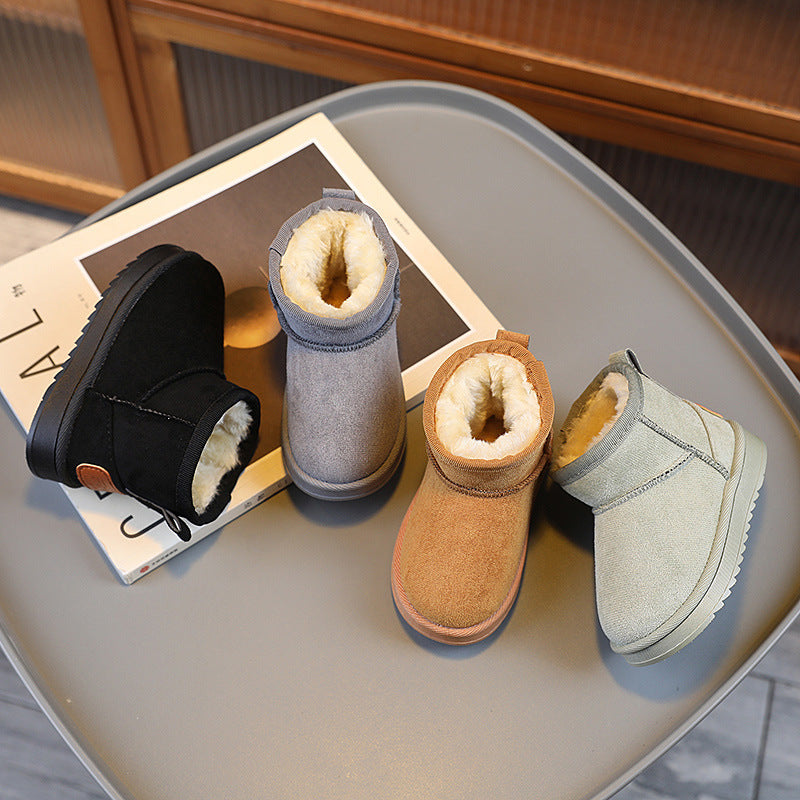 Children's snow boots new winter velvet thickened winter boots girls soft bottom cotton boots boys baby cotton shoes