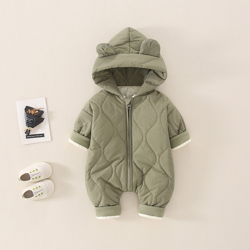 Baby autumn and winter clothes baby jumpsuit warm clothes newborn crawling clothes thick cotton clothes going out clothes cotton clothes romper