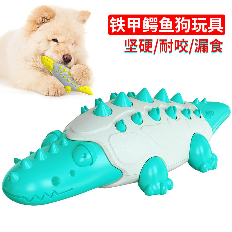 Amazon crocodile dog toy chewing bite leaking ball dog with molar tooth cleaning stick chewing dog toothbrush pet supplies