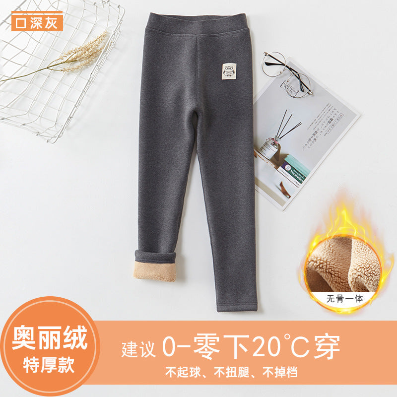 Broken code clearance girl extra thick fleece leggings children's outerwear long pants baby winter thickened warm cotton pants