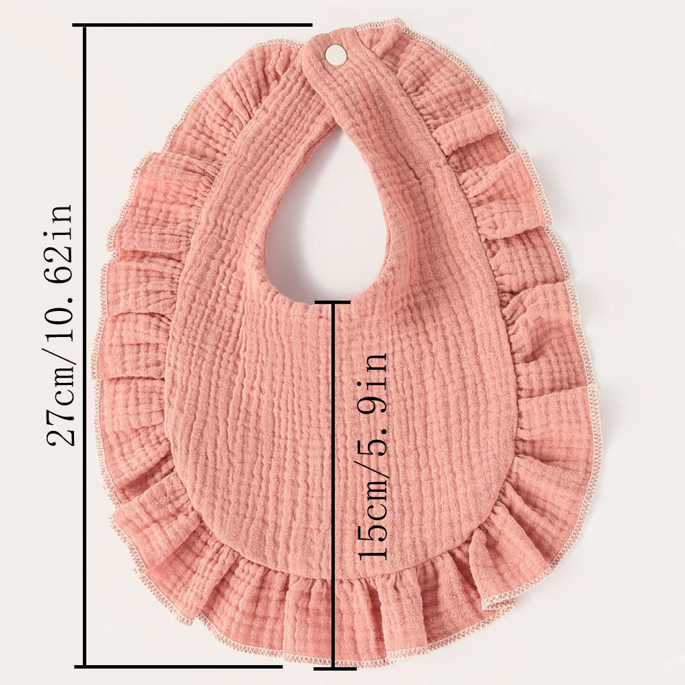 New baby bibs with ruffles Children's baby pure cotton gauze lace bibs bibs bibs cross-border