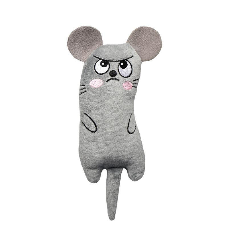 Cat Toys Pet Plush Embroidery Catnip Toy Animal Expression Ears Tail Bite Resistant Teething Cat Toy