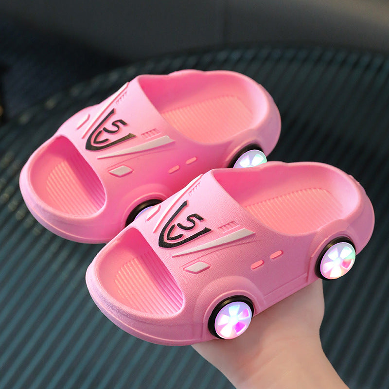 Children's slippers summer boys and girls home non-slip indoor handsome cartoon car children baby slippers