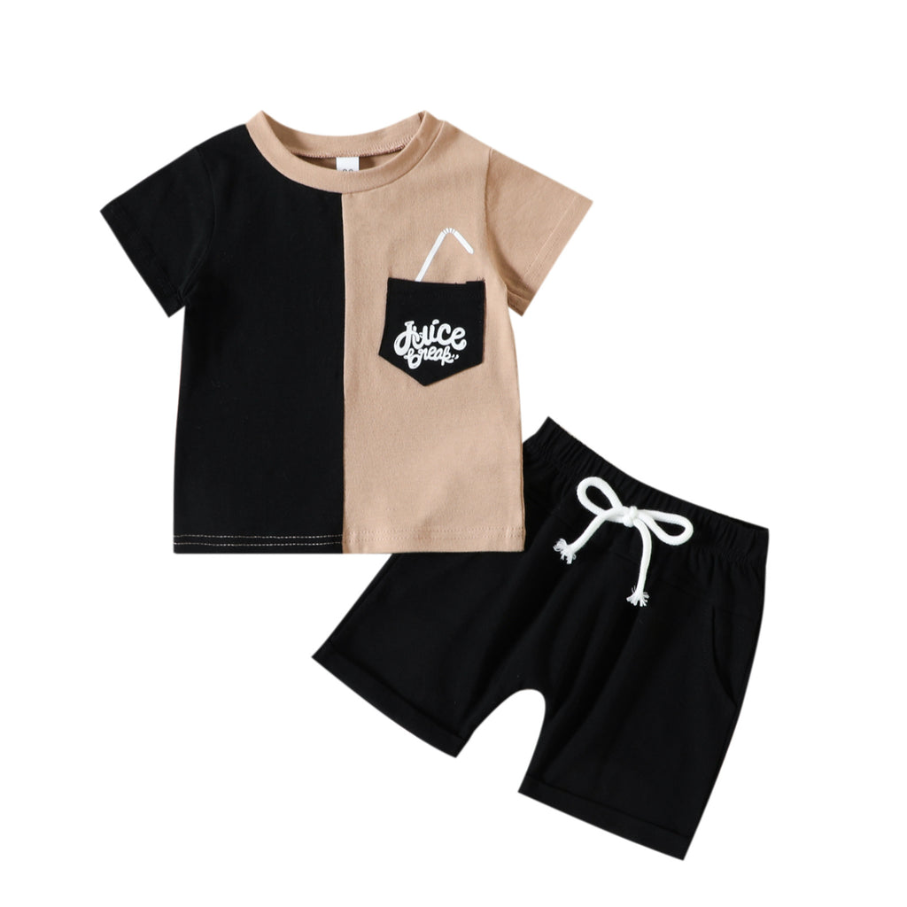 European and American children's clothing boys summer clothing new style children's short-sleeved shorts two-piece suits trendy baby summer suits wholesale