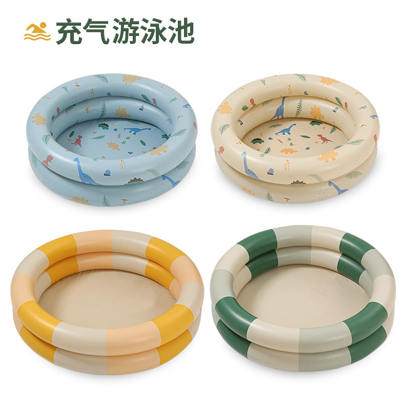 Wanmei ins Danish retro striped inflatable swimming pool baby dinosaur pool thickened home ocean ball pool
