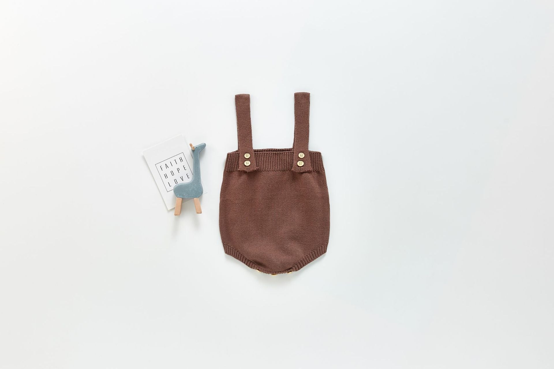 2023 autumn new baby and young children's suspender romper solid color foreign style knitted suspender jumpsuit with fart cover