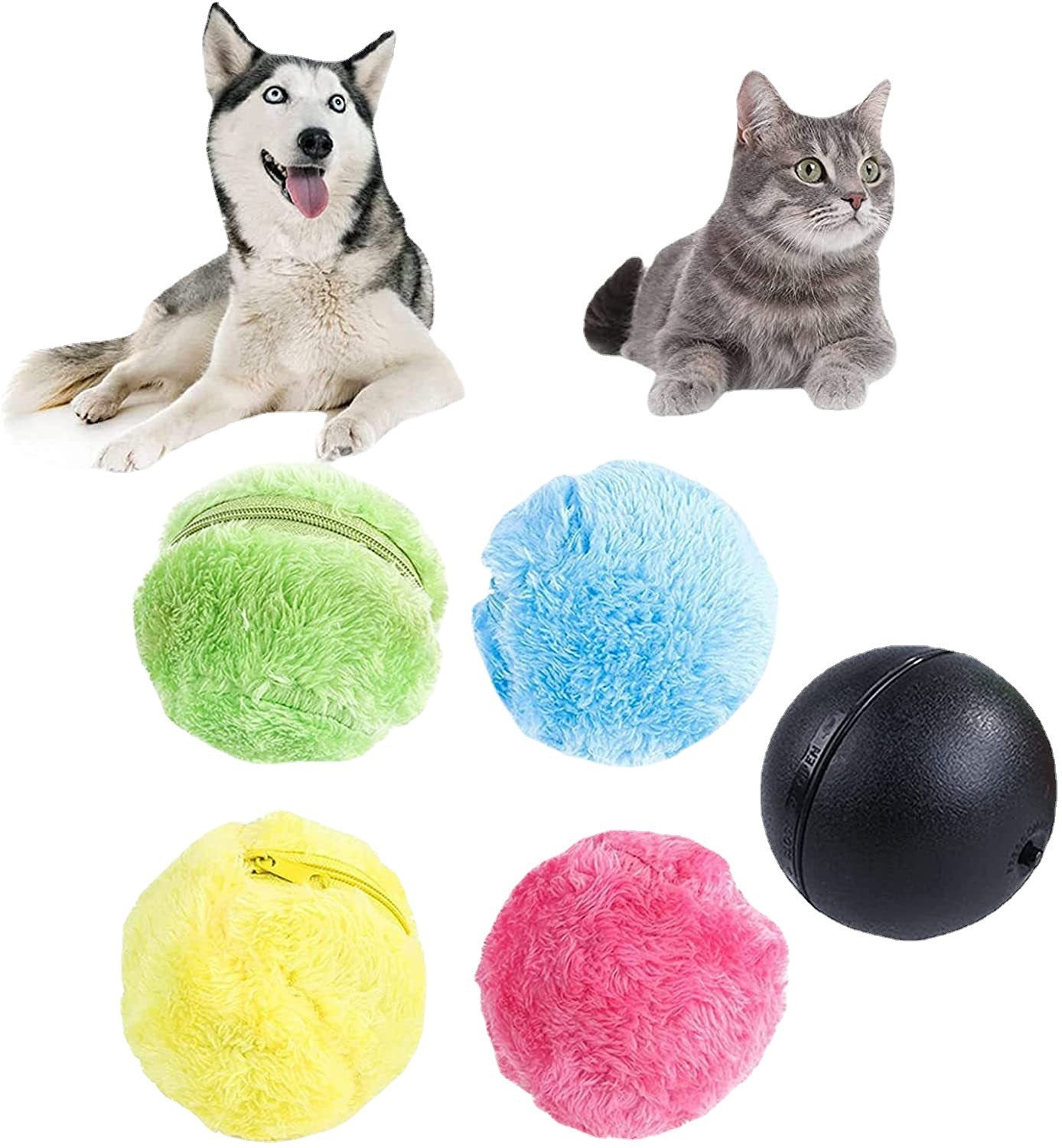Export genuine factory fur ball sweeping robot automatic vacuum cleaner plush electric pet ball toy new