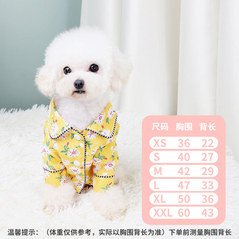 Factory direct sales of high-quality pet clothes, European, American and Korean version, French style pet clothes, dog pajamas
