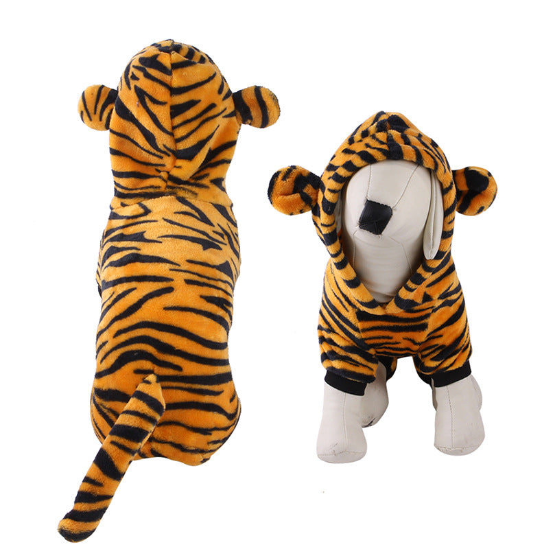 T Manufacturer New Pet Clothes Coral Fleece Puppy Clothes Cartoon Elk Dog Transformation Clothes Autumn and Winter