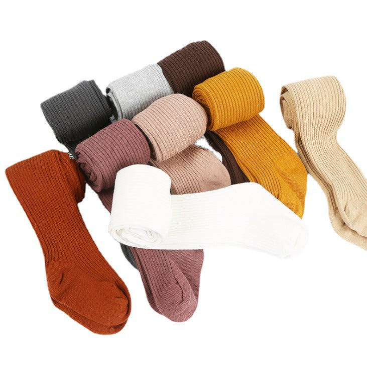 Spring and summer new candy-colored baby leggings with free opening children's pantyhose breathable sweat-absorbent cotton pantyhose