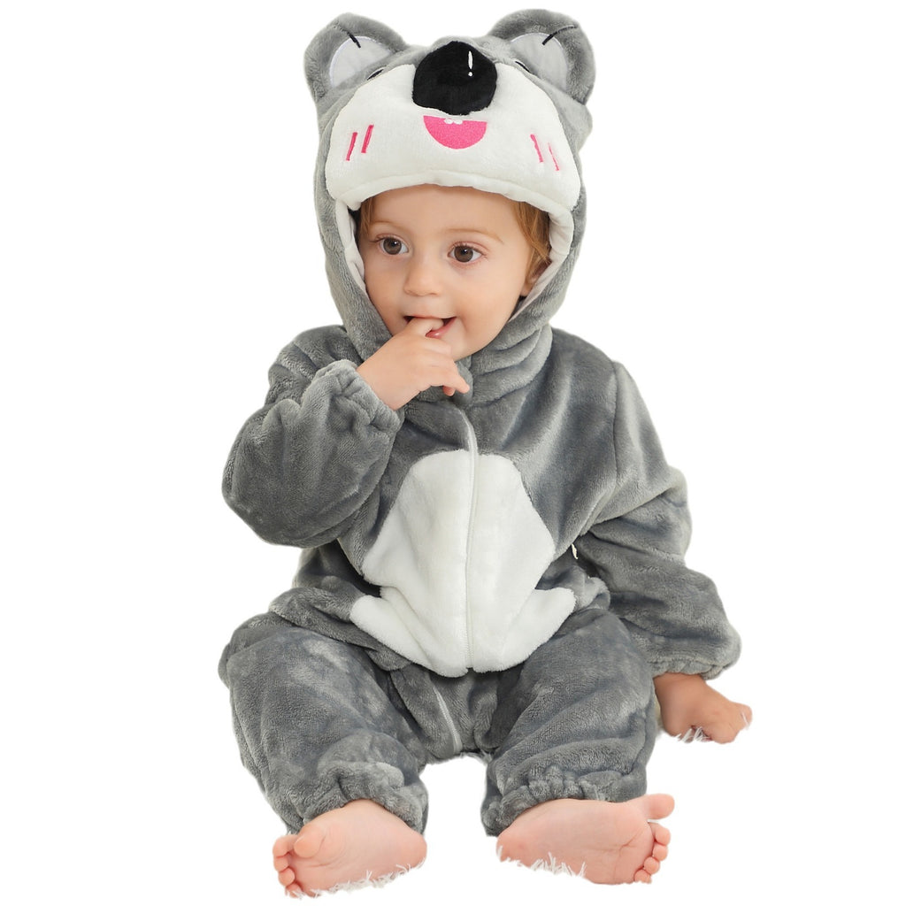 MICHLEY cross-border children's animal jumpsuits crawling clothes baby large size crawling clothes infant flannel crawling clothes